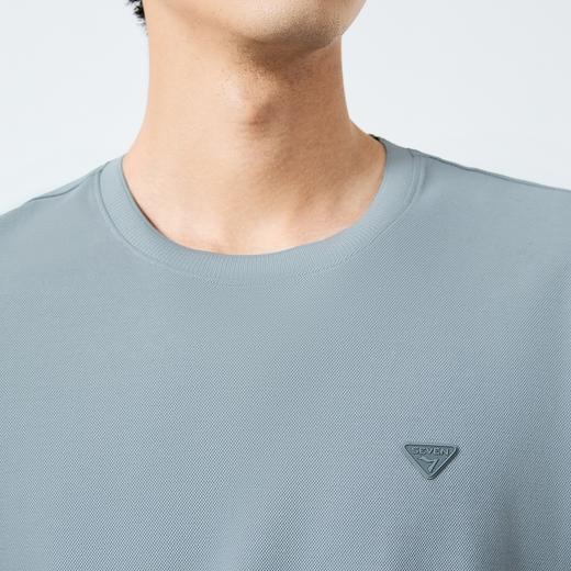 【含桑蚕丝】柒牌男士短袖T恤2025夏季新款休闲百搭透气圆领上衣128T73260 商品图2