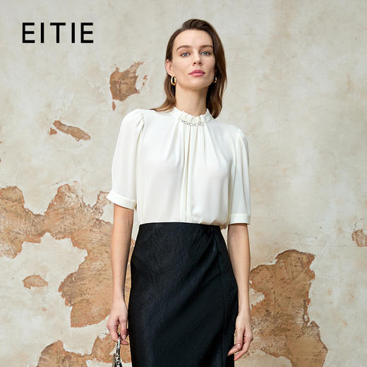 EITIE爱特爱精致立领直筒通勤气质小上衣夏季新款8213917 商品图0