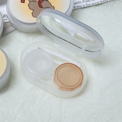 新款可爱卡通美瞳盒伴侣盒双联盒隐形眼镜盒镊子小棒便携小巧1015 商品图2