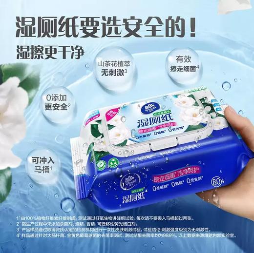 维达湿厕纸   湿巾家庭实惠装植萃山茶花80片1.37 商品图2