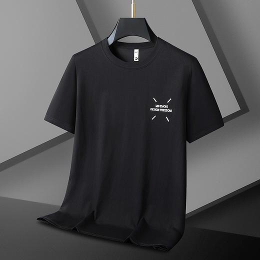 【精梳棉】【DX】大依优型大码短袖T恤圆领时尚潮流宽松潮牌加肥加大上衣男士半袖打底 商品图1