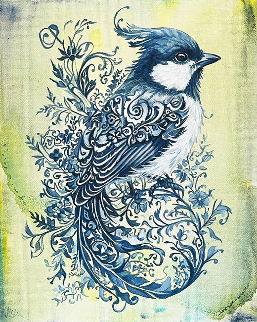 Edyta《青花小鸟》原作 商品图0