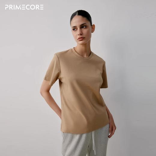 PRIMECORE 纯棉230克经典短袖T恤女士圆领高端不变形纯色宽松 商品图3