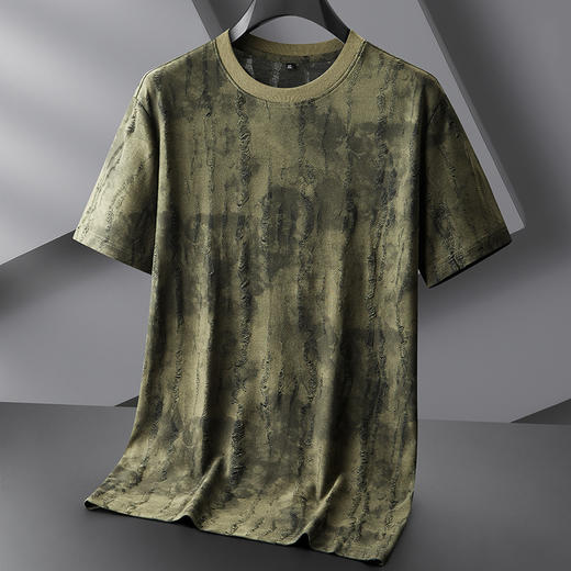 【DPF】大依优型大码做旧破洞短袖T恤夏季新款半袖t恤肥佬宽松加大号潮流男士上衣 商品图1