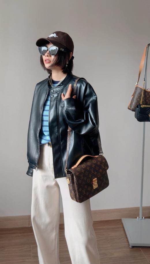 超细羊皮立领通勤休闲蝙蝠抽绳皮衣 美拉德咖 商品图9