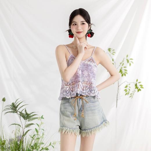 苏苏姐家花叶吊带-段染版手工DIY编织钩针毛线团吊带自制材料包 商品图2