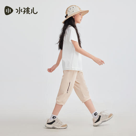 水孩儿童装儿童速干七分裤夏季新款男童棉感透气裤子女童弹力运动裤 商品图4