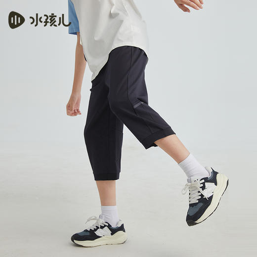 水孩儿童装儿童七分裤夏季新款男童棉感透气运动裤女童弹力裤子 商品图2