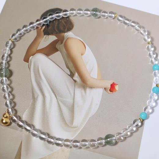 白水晶双圈手链 天然宝石绿松石 夏日清凉感 商品图6