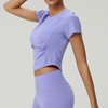 跃牌（呗咪纷纷系列）速干运动短袖女收腰显瘦休闲瑜伽服健身T恤无尺码短袖DX3103 商品缩略图3