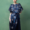 【林栖设计小店】（现货）真丝素绉缎连衣裙多色复古传统蓝印花铁线莲花纹2025春夏新品长裙女T1952348 商品缩略图2