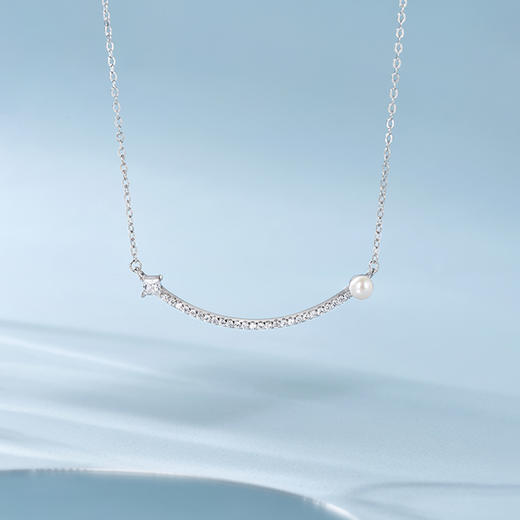 周六福S925银珍珠笑脸项链ZLFX061567★ 商品图6