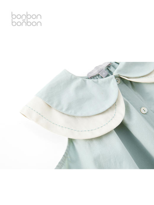 薄荷绿双领娃娃领连衣裙 商品图3