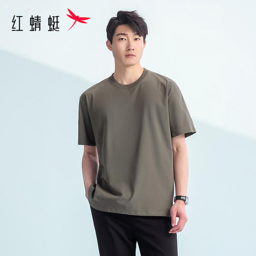 【79/2件】红蜻蜓男士凉感短袖T恤25夏新款圆领打底上衣纯色休闲短t男款 商品图3