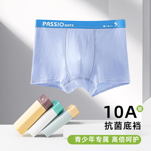 【4条装】璐童梦青少年莫代尔内裤透气网孔平内裤10A级抵裆发育期初高中生加大加肥男孩底裤适合55-155斤 商品图5