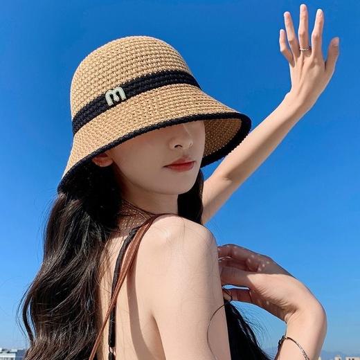 【大头围！显脸小】夏季韩版防晒遮阳帽女可折叠草编防紫外线渔夫帽户外遮脸水桶帽子。ry 商品图2