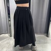N简约百搭压褶半裙（黑）夏季152080120321 商品缩略图0