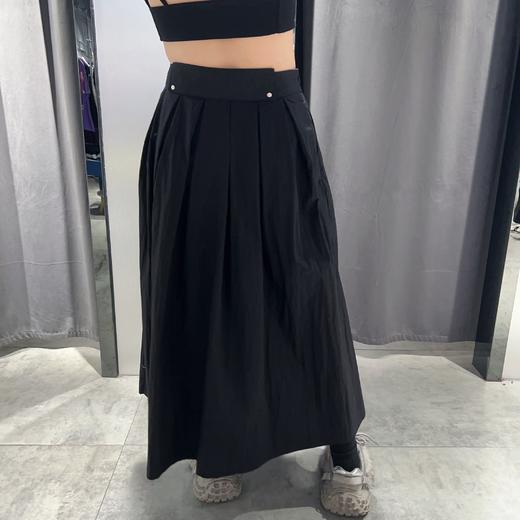 N简约百搭压褶半裙（黑）夏季152080120321 商品图0