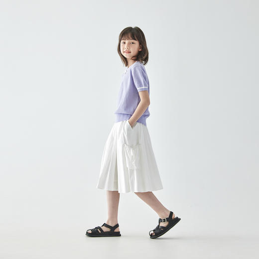 棵初 2025春夏第三波新品简约A字小白裙807K256050CD 商品图3