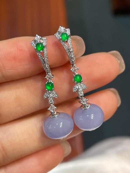 紫罗兰翡翠耳坠 商品图2