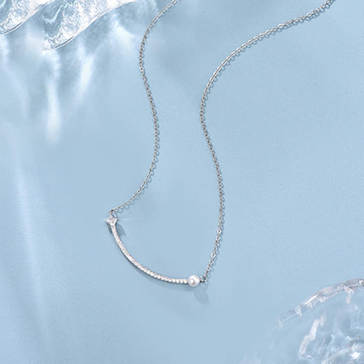 周六福S925银珍珠笑脸项链ZLFX061567★ 商品图4