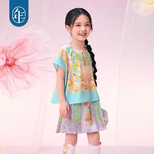 年衣童装新中式T恤唐装春夏2025儿童古装国风汉服如鱼得水T恤 商品图1