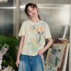 两三事梵高文艺玻璃花房2025夏新款文艺风油画印花短袖t恤女 商品缩略图1