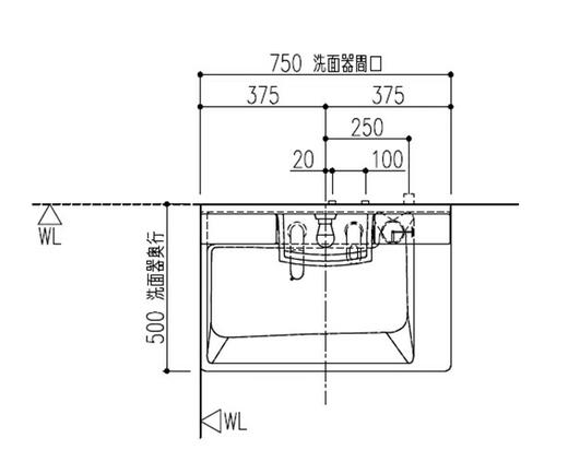 骊住PV系列白色两开门式洗面台750mm三面镜柜吐水切换洗发淋浴水龙头 商品图2