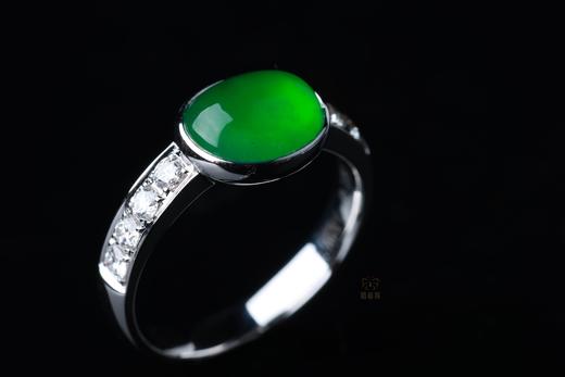 【翠韵】满绿翡翠镶钻戒-JZ12502025M 商品图5