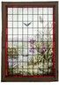 独角鹿西洋古董 1894年法国新艺术时期Pradal签名出品水岸鸢尾雀鸟主题彩绘玻璃花窗 商品缩略图0