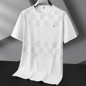 【冰丝】【DPF】大依优型大码短袖T恤冰丝弹力半袖加肥加大夏季新款肥佬运动上衣男士