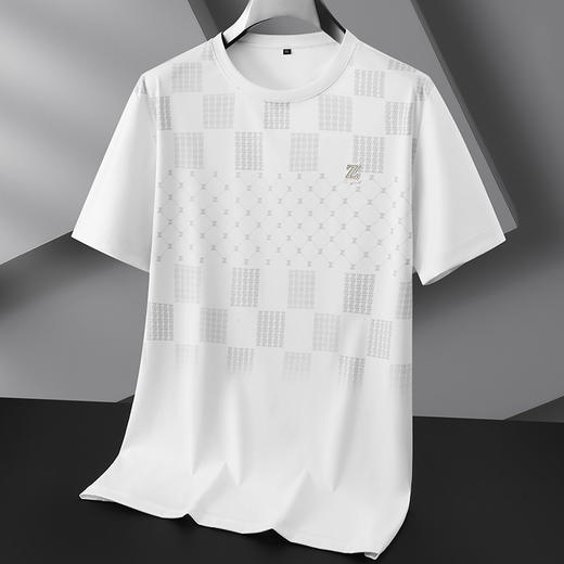 【冰丝】【DPF】大依优型大码短袖T恤冰丝弹力半袖加肥加大夏季新款肥佬运动上衣男士 商品图0