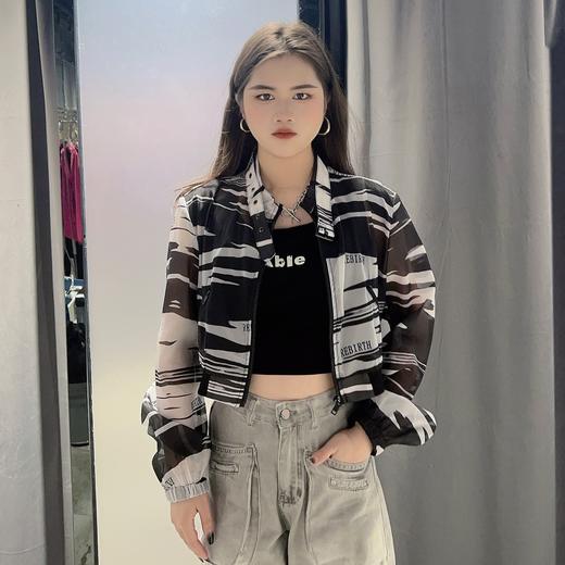 MZ斑马纹防晒长袖外套（黑）夏季152050080321 商品图0