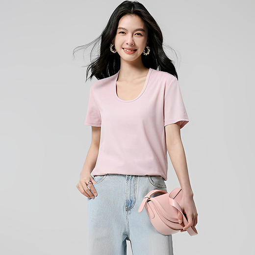 可可澜黛 奥地利兰精莱赛尔冰感T恤 圆领/鹅蛋领 吸湿透气 多色选择 商品图2