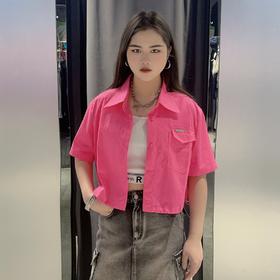 MZ单口袋短款衬衫（红）夏季152020070321