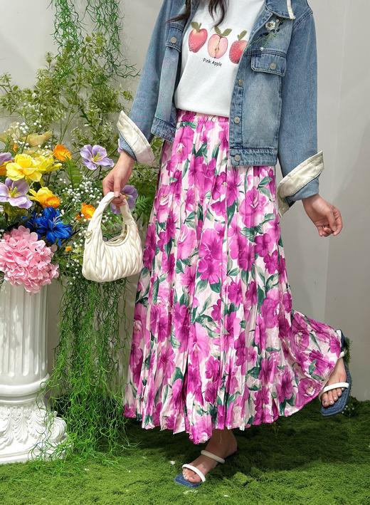 G5BQ30086#复古显瘦花长半裙 商品图1