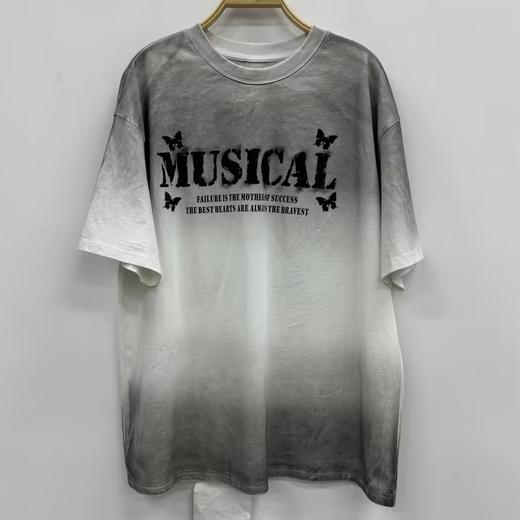 N圆领上下渐变字母图案短袖T恤（红白）夏季152070020321 商品图6