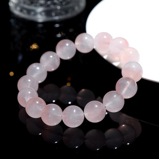 温柔的力量～天然玫瑰马粉圆珠手链 双色粉白玫瑰马粉手串 招揽人脉 舒缓压力 商品图1