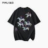 PINLI品立2025夏季新款创意烫画休闲短袖T恤男士潮牌纯棉体恤上衣BG252111023 商品缩略图4