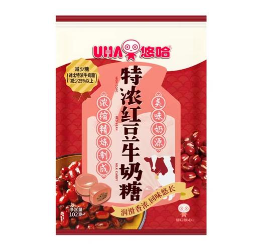 悠哈特浓红豆牛奶糖102g/袋 商品图0