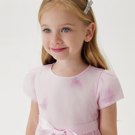 马克珍妮夏装新款 女童刺绣网纱短袖连衣裙 儿童礼服公主裙220981 商品图3