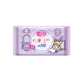 七度空间少女极薄透气338夜用卫生巾8片
