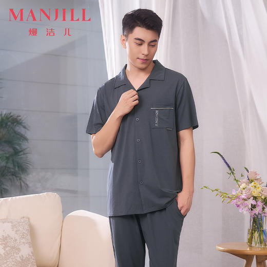 【商场同款】熳洁儿 莱赛尔家居服短袖开衫时尚简约25203216 商品图5