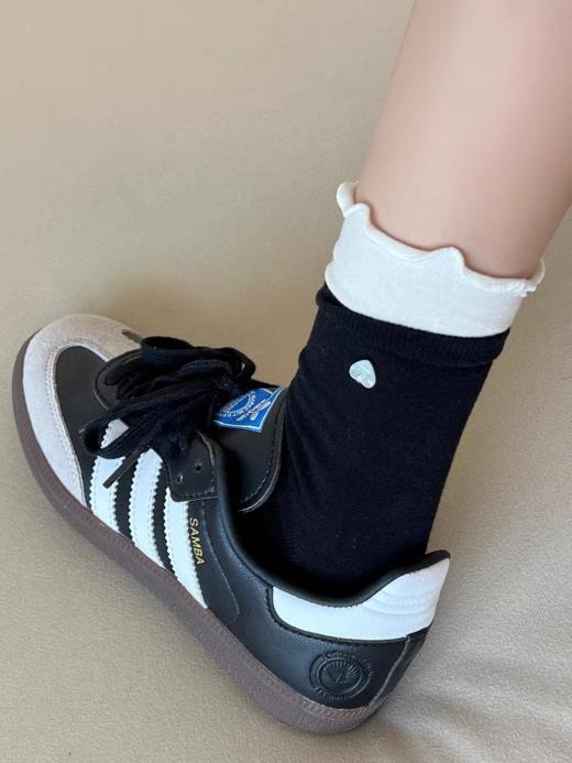 <曾小咸推荐> 木耳边爱心中筒袜  商品图2