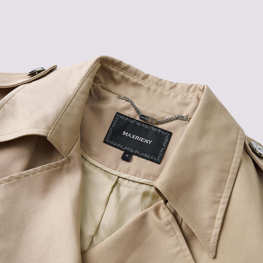 卡其双腰头高腰A摆风衣长裤冬美拉德穿搭(货号:MS85WB501X1001) 商品图1