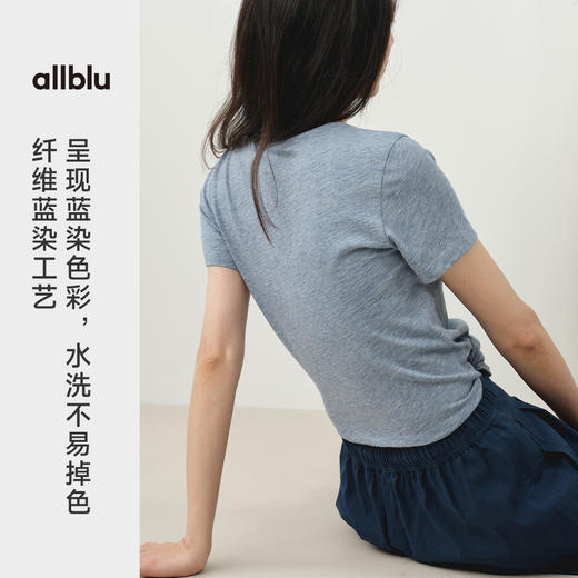 【夏Vol.1】allblu"一件不掉色的蓝染T"25春夏【纤维蓝染T恤】女士短袖透气凉爽ZY 商品图1