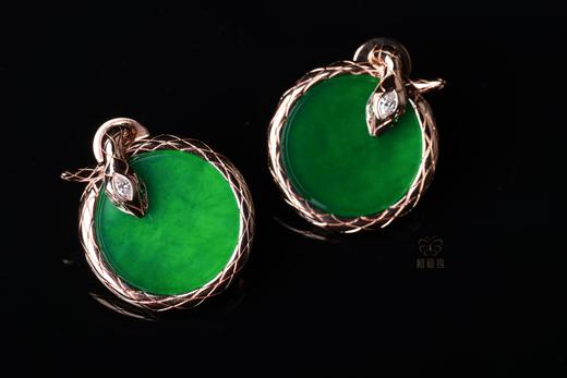 【瑞蛇】绿翠平安扣耳钉-EZ12502012 商品图3