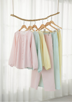 【玛万生活多巴胺双层纱多彩糖系列家居服系列】🙋♀ 棉质套装，舒服到直接躺平的家居服衣色彩穿上身，快乐秒上线！