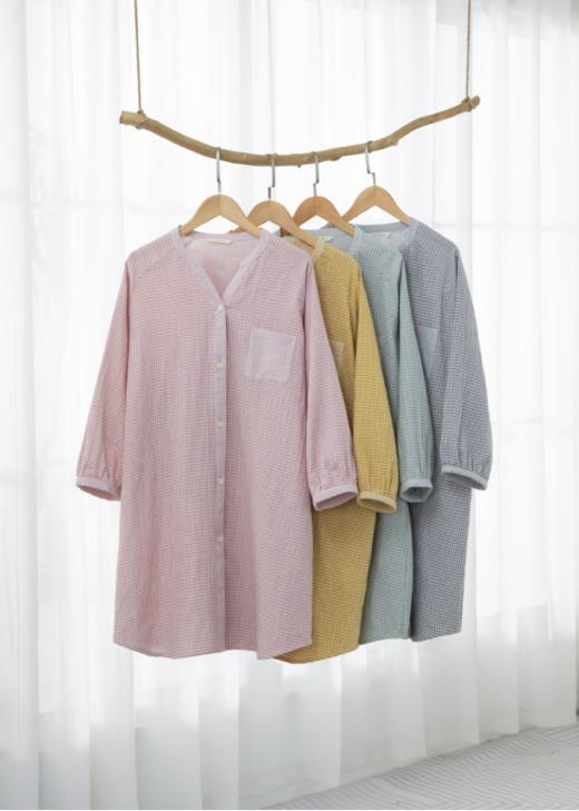 🙋♀ 【法国玛万生活方块田园风V领裙】棉质睡衣😍越穿越舒服 一定不要错过！超级绵软！肉眼可见的软糯👍 商品图0