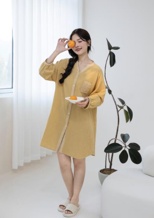 🙋♀ 【法国玛万生活方块田园风V领裙】棉质睡衣😍越穿越舒服 一定不要错过！超级绵软！肉眼可见的软糯👍 商品图2